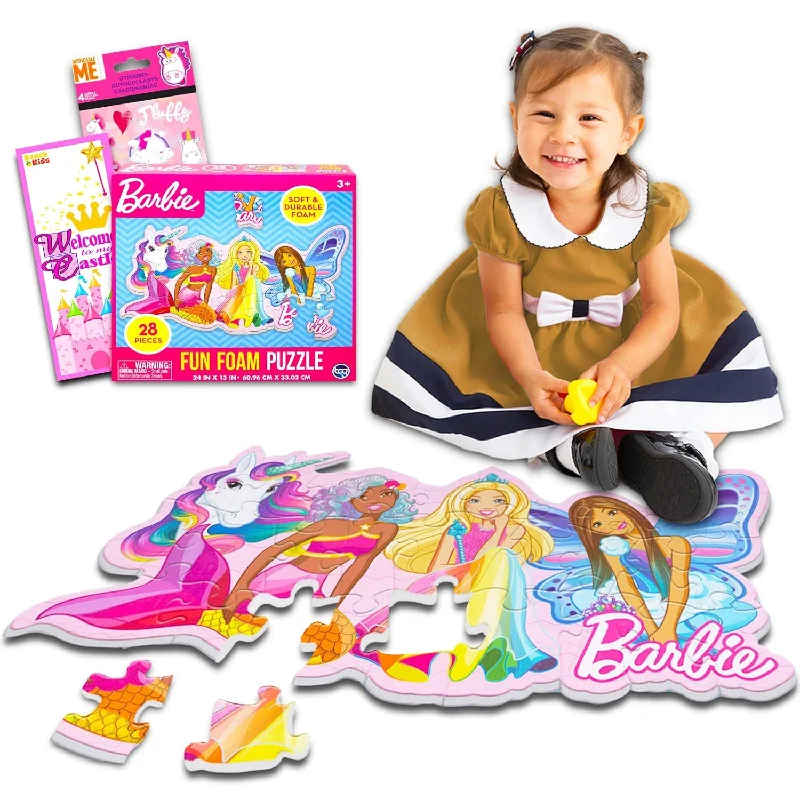 Barbie Floor Puzzle For Kids, Girls Bundle With 28 Pc Barbie And Friends Fo