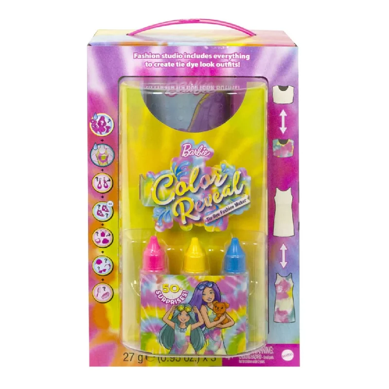 Barbie Doll Color Reveal Gift Set, Tie-Dye Fashion Maker With 2 Barbie Dolls