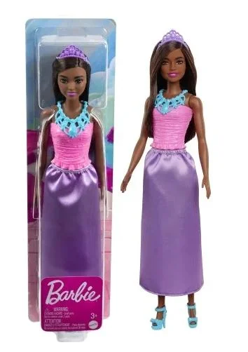 BARBIE DREAMTOPIA FLOWER DRESS BARBIE DOLL - DOLL -DARK SKIN PURPLE SKIRT