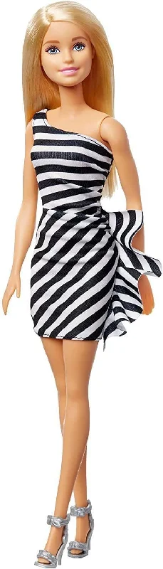 Barbie GJF85 Black-and-White Striped Party Dress Playset