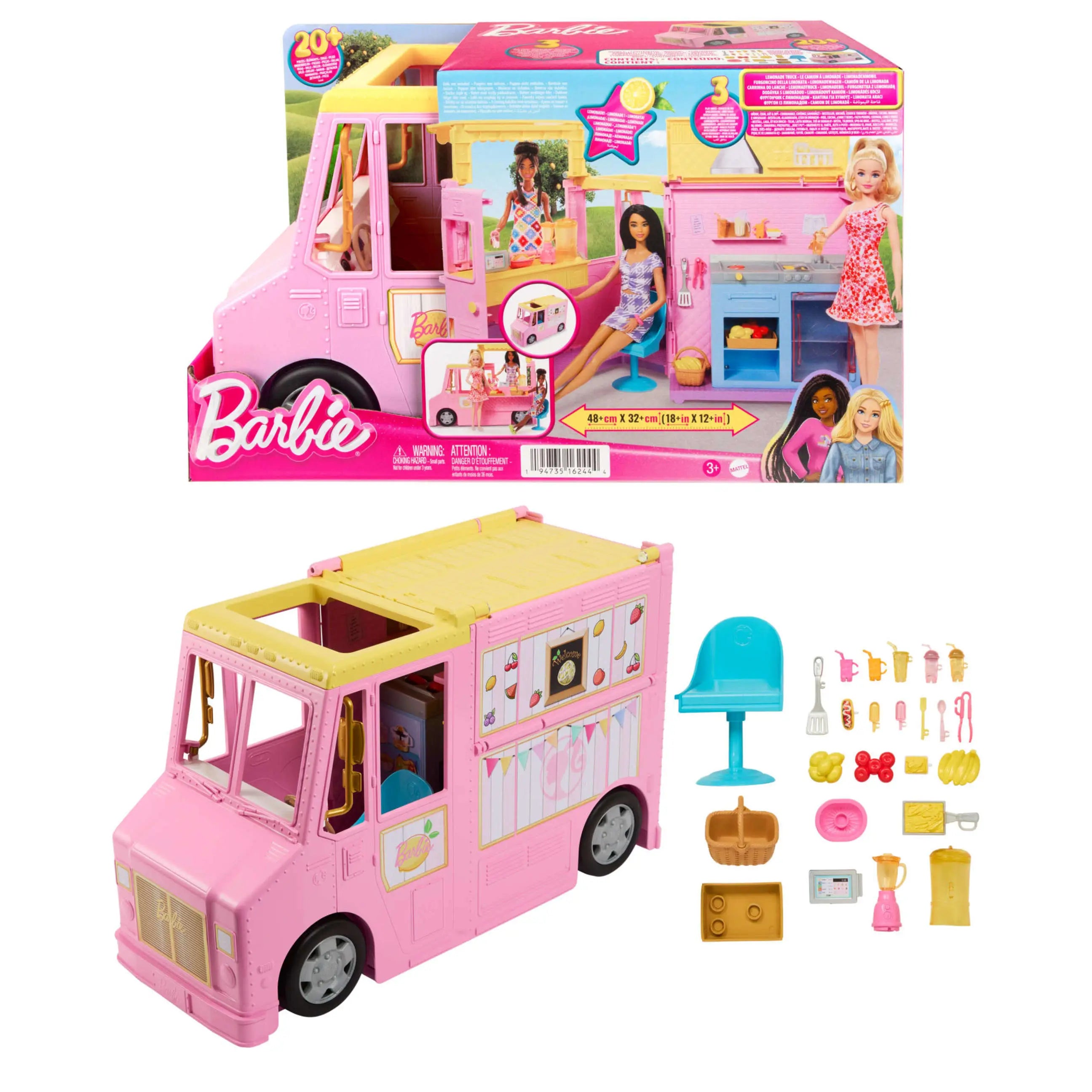 Barbie Lemonade Lemonade Truck Playset with 25 Accessories