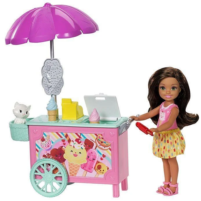 Barbie Club Chelsea Doll and Ice Cream Cart FDB33