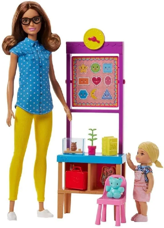 Barbie Teacher Doll with Flipping Blackboard Playset FJB30