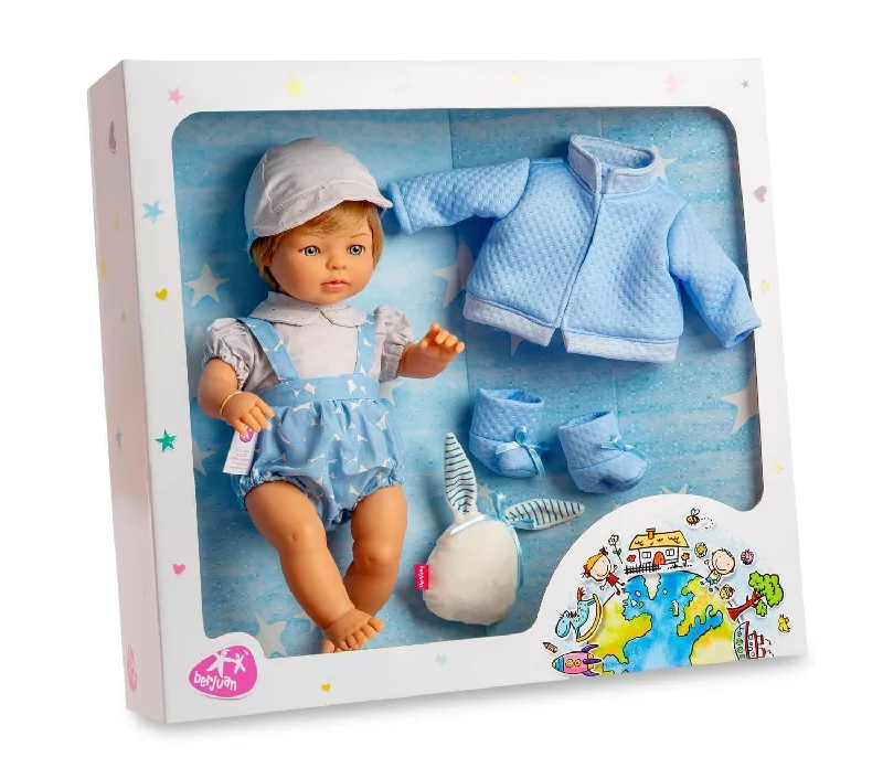 Berjuan 12190 Interactive Crying baby Doll 38cm With Extra Outfit - Blue