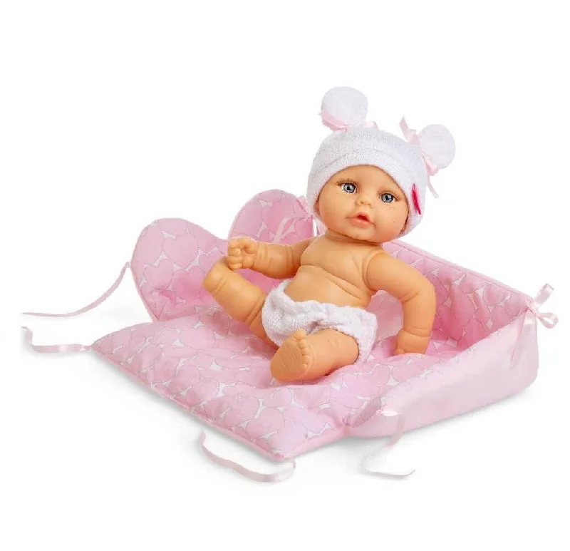 Berjuan 20108 Mini Baby Doll 24cm With Changing Basket - Pink