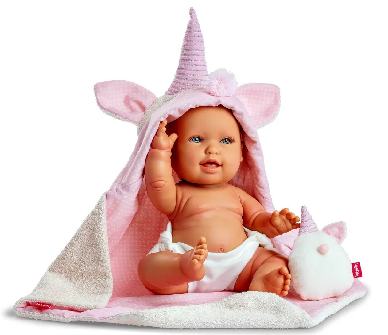 Berjuan 3133 Andrea Baby Unicorn Doll - Pink