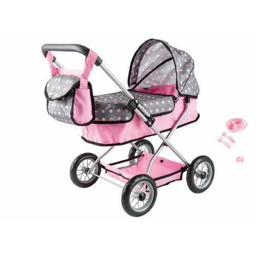 Dolls Pram Bayer PINK GREY