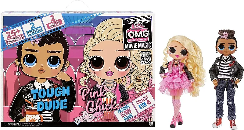 LOL Surprise OMG Movie Magic Fashion Dolls 2-Pack Tough Dude & Pink Chick