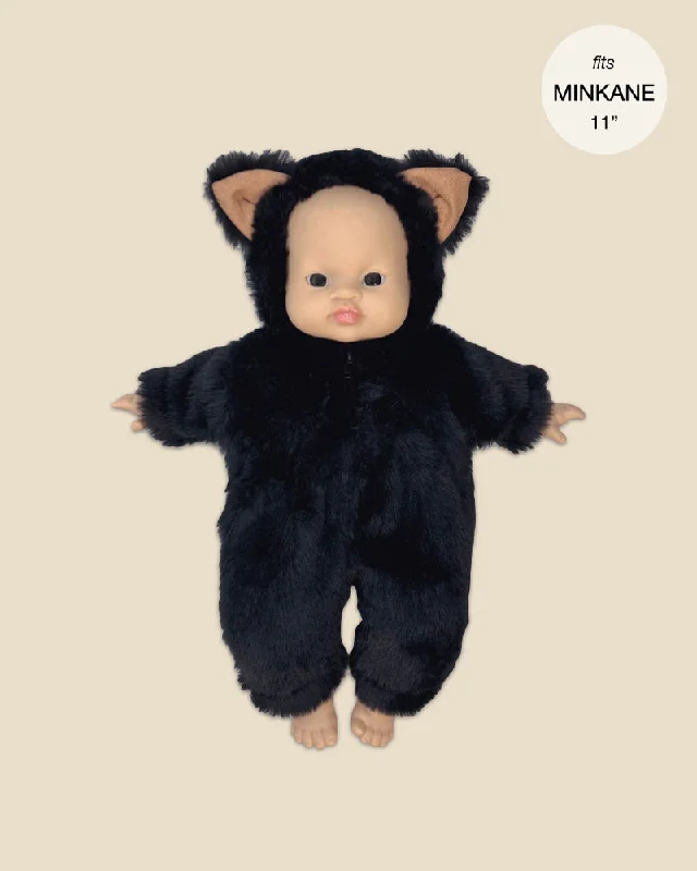 Minikane Doll Clothing | Black Faux Fur Costume