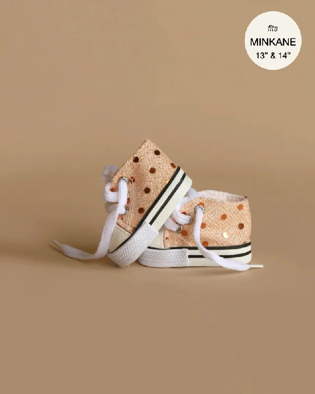 Minikane Doll Clothing | Converse Style Gold Sequin Sneakers