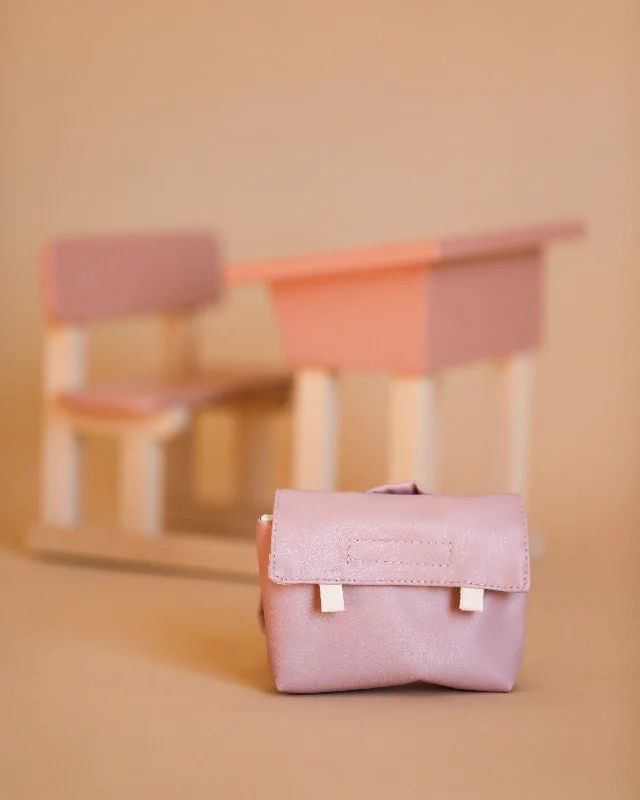 Minikane Doll School Bag - Pink Faux Leather (ships in approximately one week)