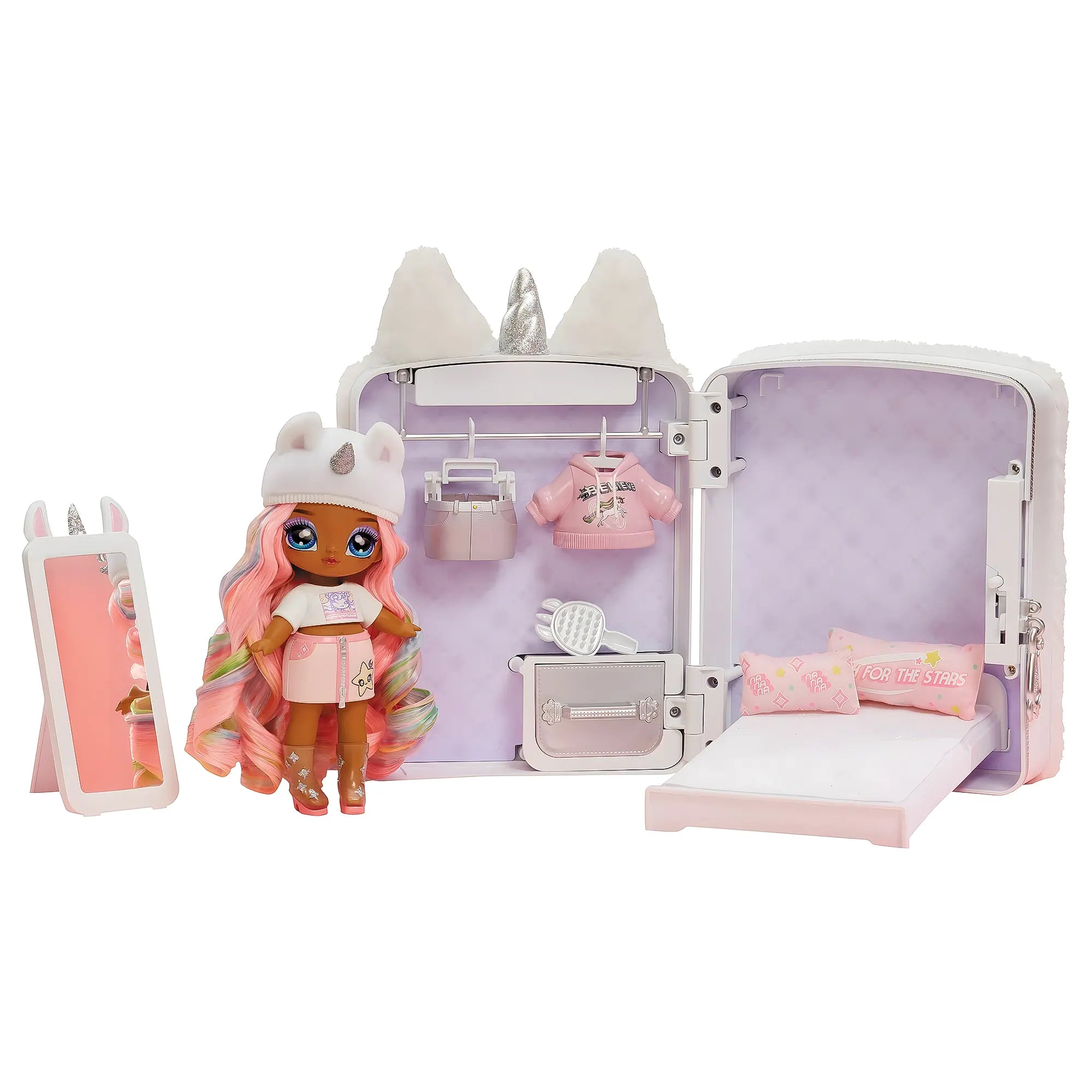 Na! Na! Na! Surprise 3-in-1 Backpack Bedroom Whitney Sparkles White Playset