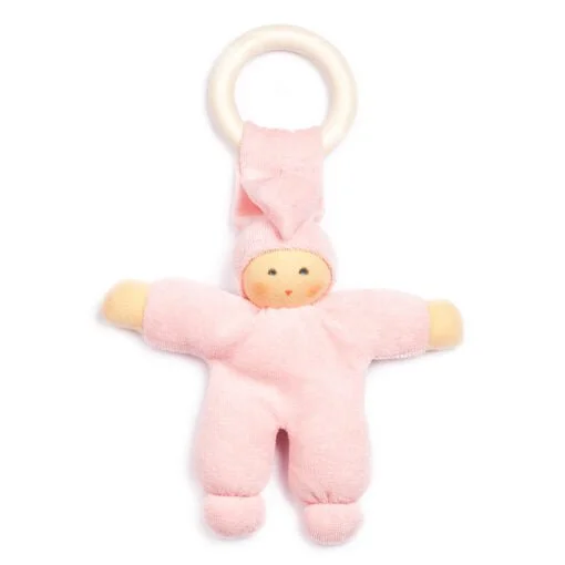 Nanchen Organic Cotton Waldorf Doll "Pimpel" with Teething Ring