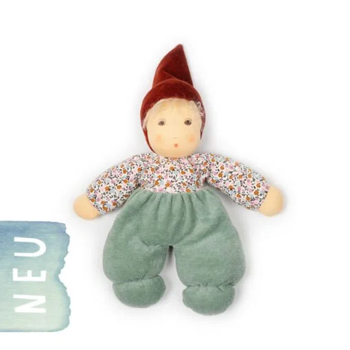 Nanchen Organic Cotton Waldorf Doll "Wild Child" Sage Pants