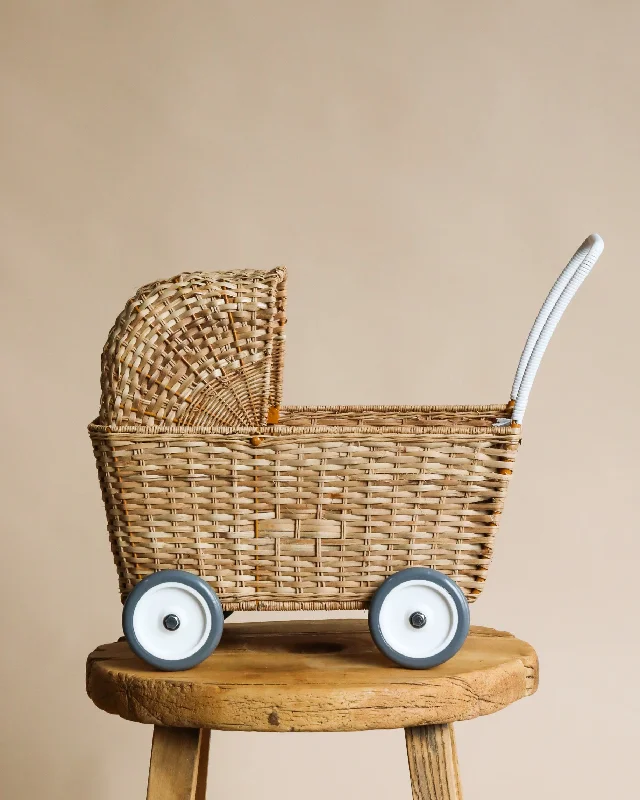 Olli Ella Rattan Doll Stroller