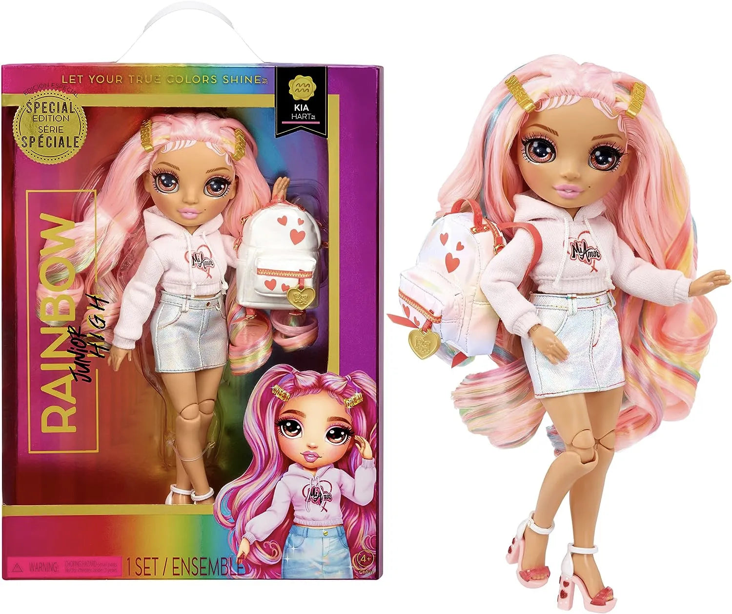 Rainbow High Jr High Special Edition Kia Hart Doll Pink