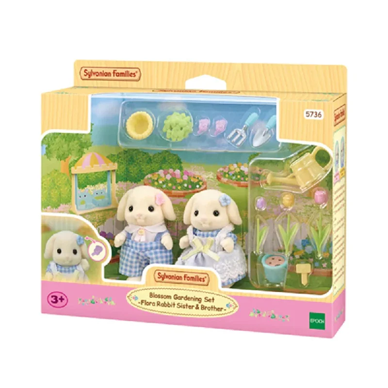 Sylvanian Families Blossom Gardening Set Flora Rabbit Sister and Brother