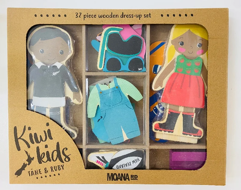 Wooden Dress up dolls